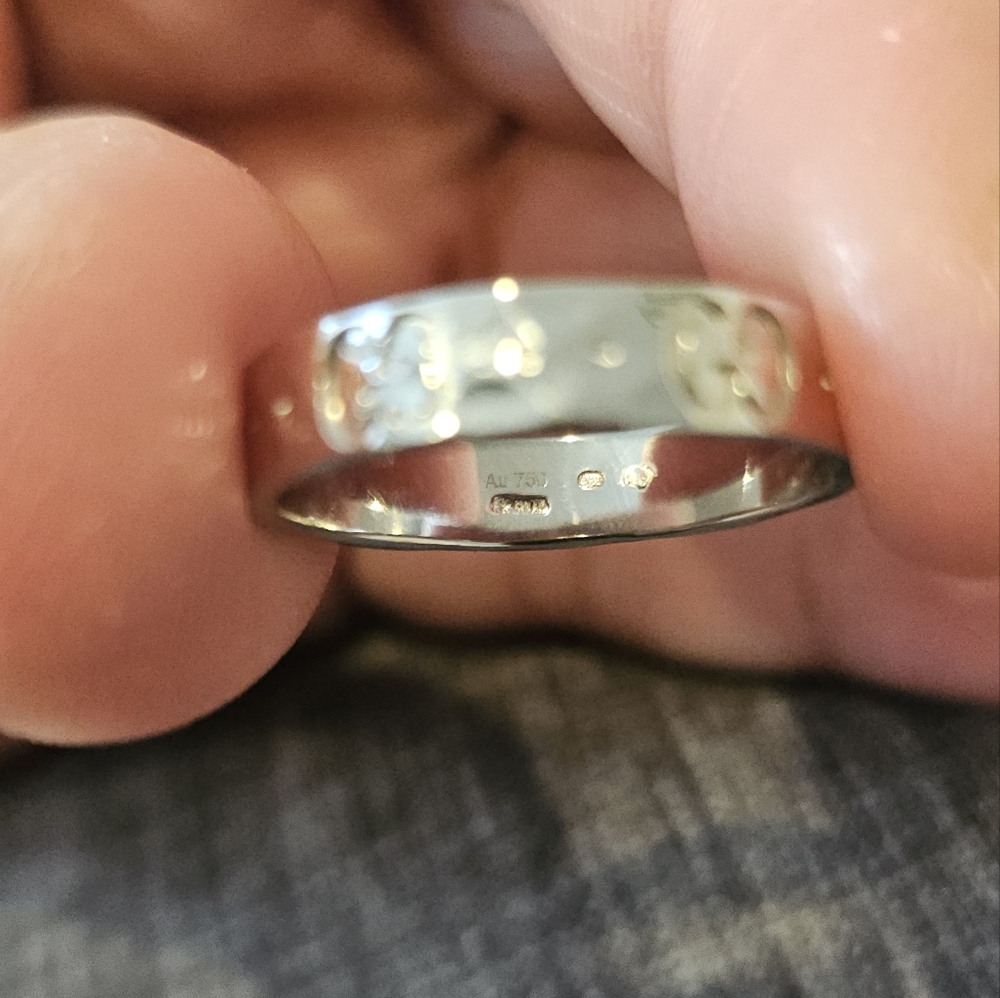 Authentic Gucci 18k white gold ring size 6 - Picture 9 of 13